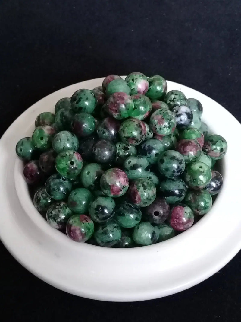 Load image into Gallery viewer, Rubis sur Zoïsite du Pakistan perle Grade A++++ Prix perle à l’unité Rubis sur Zoïsite du Pakistan perles 8mm
