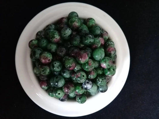 Rubis sur Zoïsite du Pakistan perle Grade A++++ Prix perle à l’unité Rubis sur Zoïsite du Pakistan perles 8mm