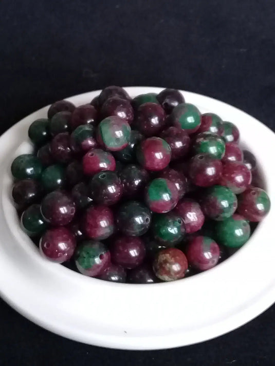 Rubis sur Zoïsite du Pakistan perle Grade A++++ Prix perle à l’unité Rubis sur Zoïsite du Pakistan perles 8mm