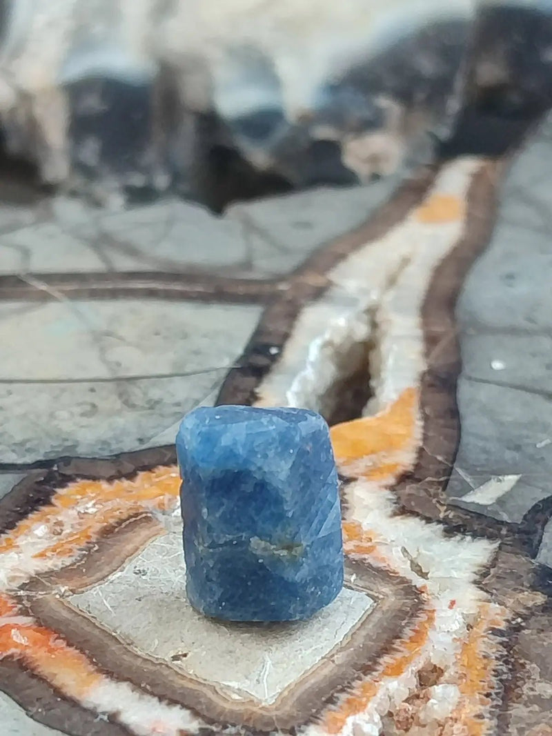 Chargez l&#39;image dans la visionneuse de la galerie, Saphir bleu du Sri Lanka - Pierre brute - Grade Prémium - Pierre de Clarté et d’Intuition Saphir bleu du Sri Lanka
