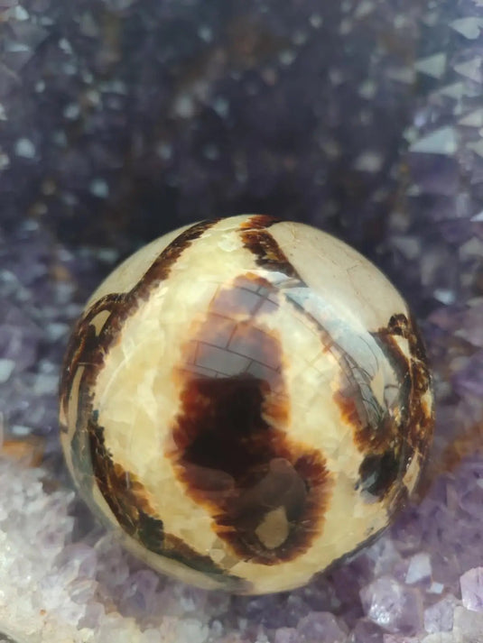 Septaria de l’Utah Usa - Sphère Ø 68.6mm - Grade Prémium - Pierre de Confiance en Soi Sphère Septaria Diam 7cm