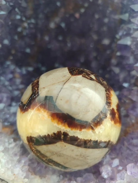 Septaria de l’Utah Usa - Sphère Ø 68.6mm - Grade Prémium - Pierre de Confiance en Soi Sphère Septaria Diam 7cm