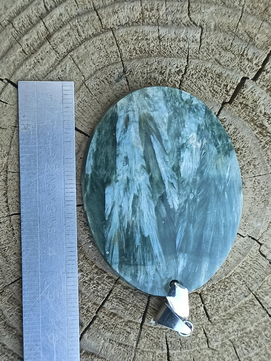 Séraphinite de Russie ’Lac Baïkal’ pendentif Grade A++++ fourni avec cordon Séraphinite pendentif Dans la besace du p'tit Poucet   