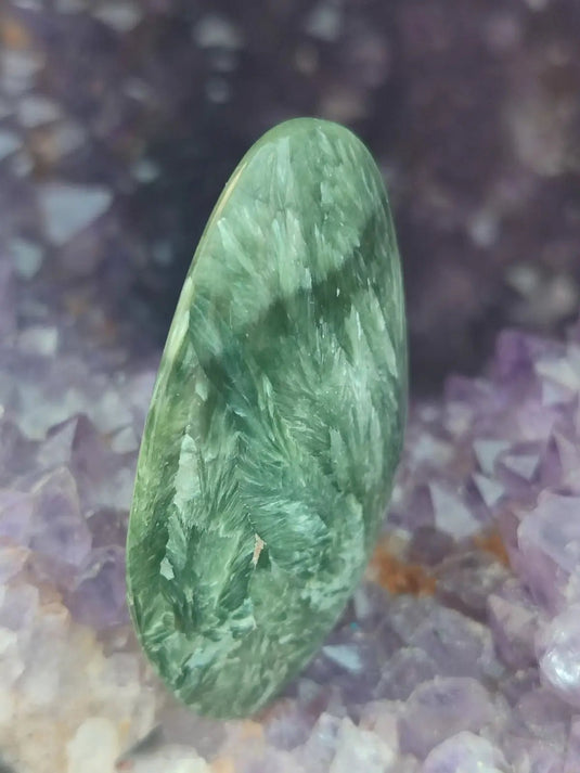 Séraphinite du lac Baïkal Sibérie - Galet poli - Grade Prémium - Pierre du Lâcher Prise Séraphinite galet