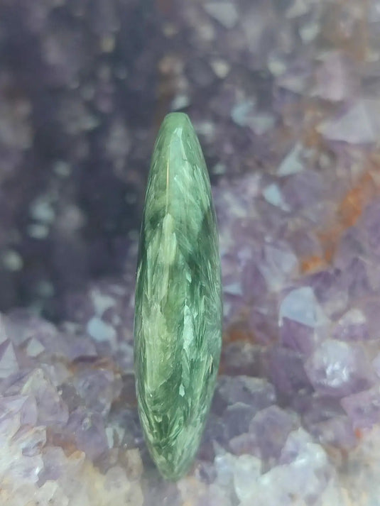 Séraphinite du lac Baïkal Sibérie - Galet poli - Grade Prémium - Pierre du Lâcher Prise Séraphinite galet