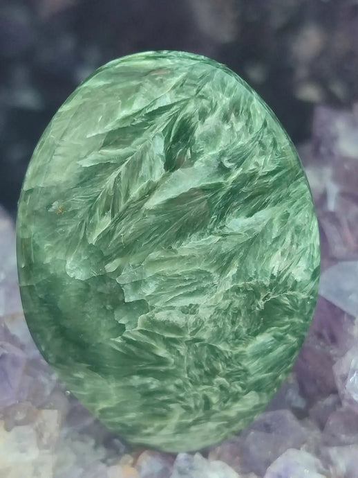 Séraphinite du lac Baïkal Sibérie - Galet poli - Grade Prémium - Pierre du Lâcher Prise Séraphinite galet