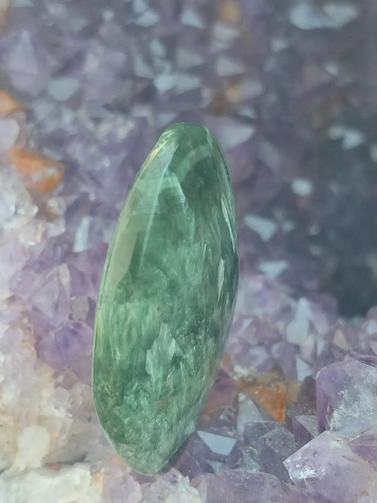 Séraphinite du lac Baïkal Sibérie - Galet poli - Grade Prémium - Pierre du Lâcher Prise Séraphinite galet