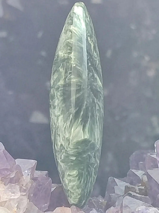 Séraphinite du lac Baïkal Sibérie - Galet poli - Grade Prémium - Pierre du Lâcher Prise Séraphinite de Russie ’Lac Baïkal’ pierre roulée