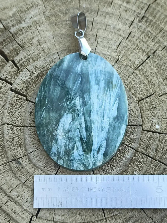 Séraphinite du lac Baïkal Sibérie - Pendentif - Grade Prémium - Pierre du Lâcher Prise Séraphinite pendentif