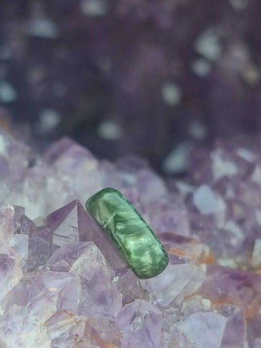 Séraphinite du lac Baïkal Sibérie - Pierre roulée - Grade Prémium - Pierre du Lâcher Prise Séraphinite de Russie ’Lac Baïkal’ pierre roulée