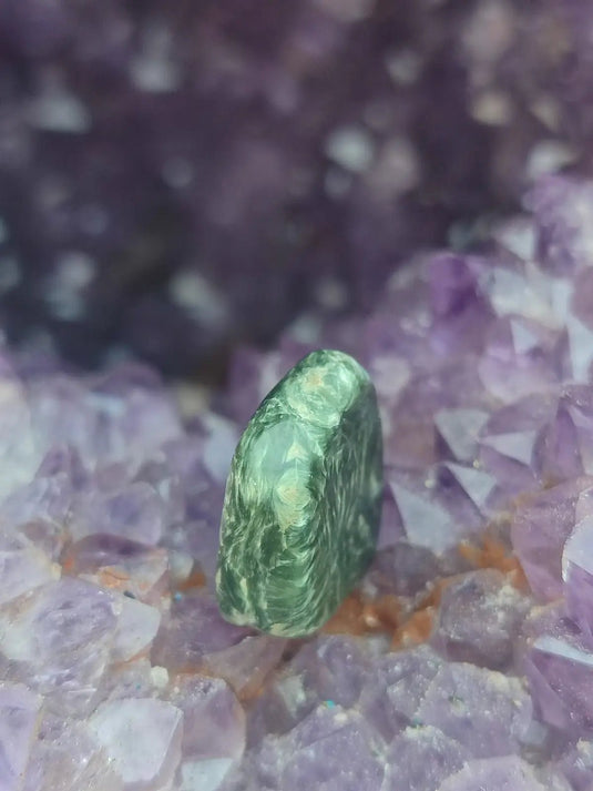 Séraphinite du lac Baïkal Sibérie - Pierre roulée - Grade Prémium - Pierre du Lâcher Prise Séraphinite de Russie ’Lac Baïkal’ pierre roulée