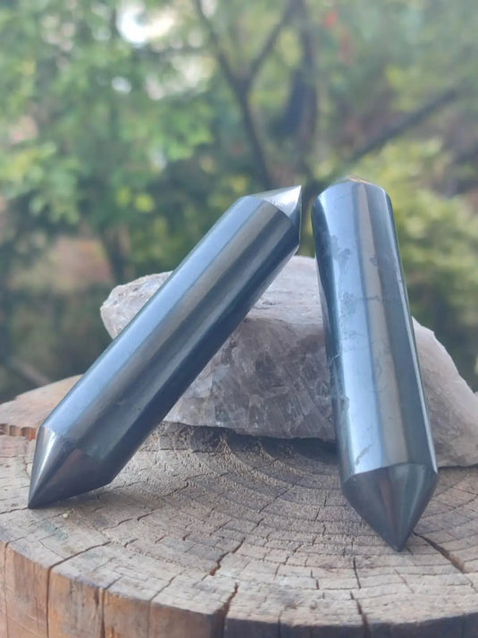 Shungite bâton de massage modèle 1 ou 2 pointes pour massage et soin de purification Bâton de massage en Shungite