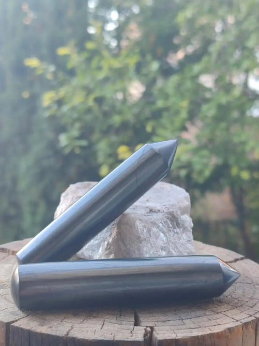 Shungite bâton de massage modèle 1 ou 2 pointes pour massage et soin de purification Bâton de massage en Shungite