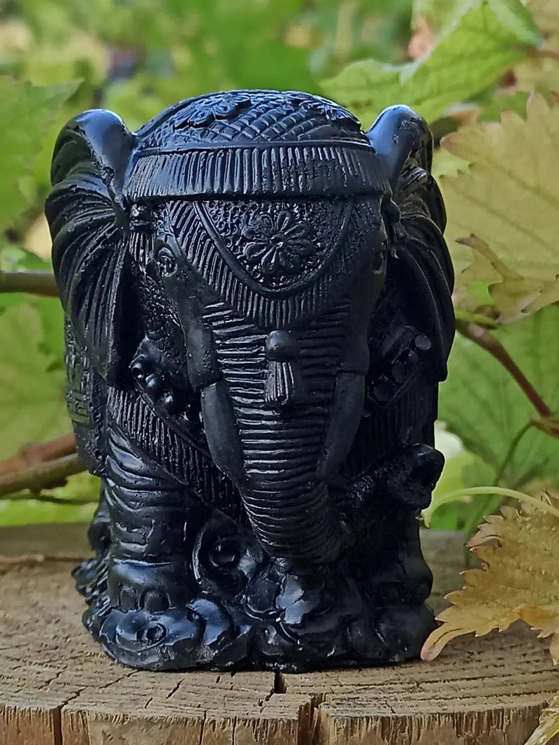 Chargez l&#39;image dans la visionneuse de la galerie, Shungite &amp; Magnésite Éléphant Déco &amp; Ornement. Décorer tout en protégeant votre habitat Shungite Éléphant indien
