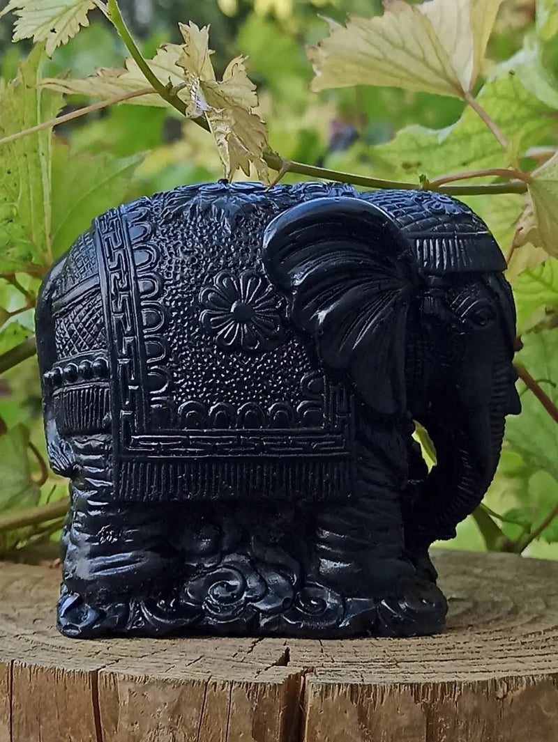 Chargez l&#39;image dans la visionneuse de la galerie, Shungite &amp; Magnésite Éléphant Déco &amp; Ornement. Décorer tout en protégeant votre habitat Shungite Éléphant indien
