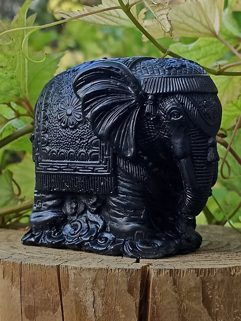 Cargue la imagen en el visor de la galería, Shungite &amp; Magnésite Éléphant Déco &amp; Ornement H:7.5 x L:8.5 x E:5.5cm Shungite Éléphant indien Dans la besace du p&#39;tit Poucet   
