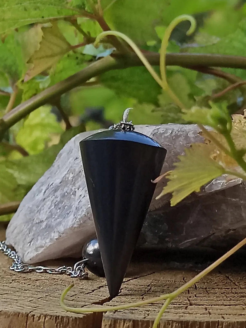Chargez l&#39;image dans la visionneuse de la galerie, Shungite pendule neutre pour vos séances de radiesthésie et de médiumnité 3.5 x 1.8cm Shungite pendule radiesthésie
