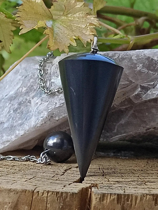 Shungite pendule neutre pour vos séances de radiesthésie et de médiumnité 3.5 x 1.8cm Shungite pendule radiesthésie