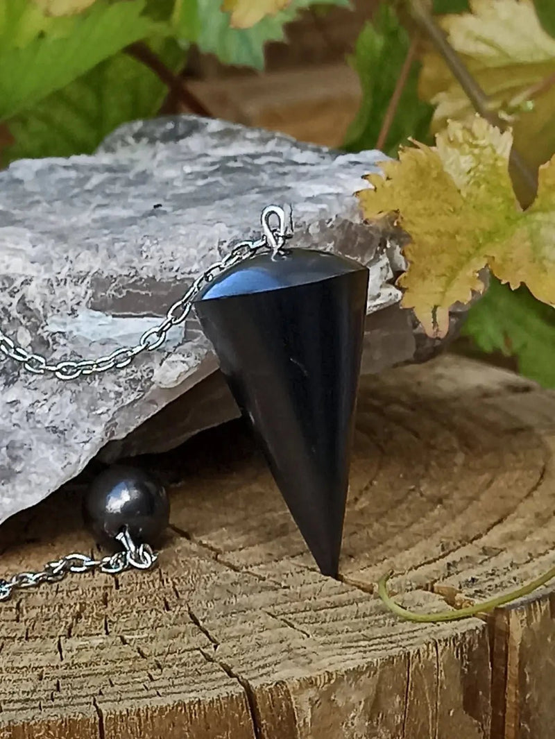Chargez l&#39;image dans la visionneuse de la galerie, Shungite pendule neutre pour vos séances de radiesthésie et de médiumnité 3.5 x 1.8cm Shungite pendule radiesthésie
