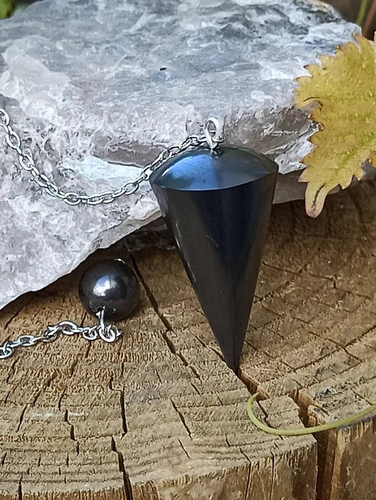 Shungite pendule neutre pour vos séances de radiesthésie et de médiumnité 3.5 x 1.8cm Shungite pendule radiesthésie