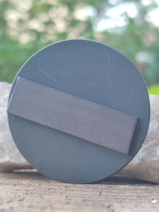 Shungite plaque de protection aimantée imprimée ’Yin-Yang’ Ø5cm x 0.5cm Shungite plaque aimantée pour appareils multimédia