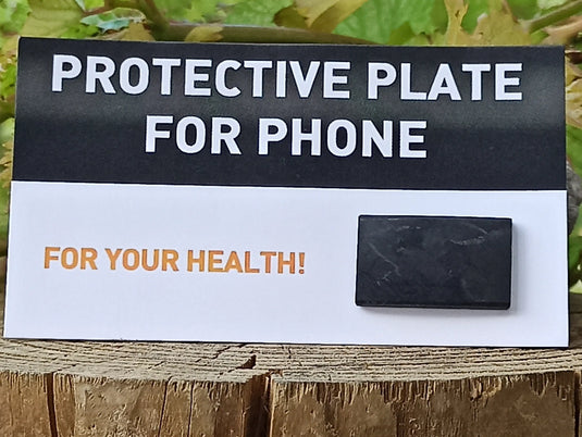 Shungite plaque de protection pour le téléphone 25x15mm noire polie Shungite plaque de protection téléphone anti émanation des ondes nocives Dans la besace du p'tit Poucet   