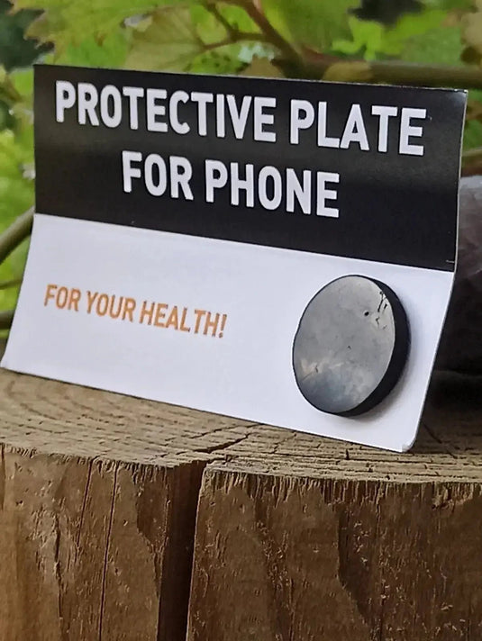 Shungite plaque de protection pour le téléphone 25x15mm ou Ø 3cm noire polie Shungite plaque de protection téléphone anti émanation