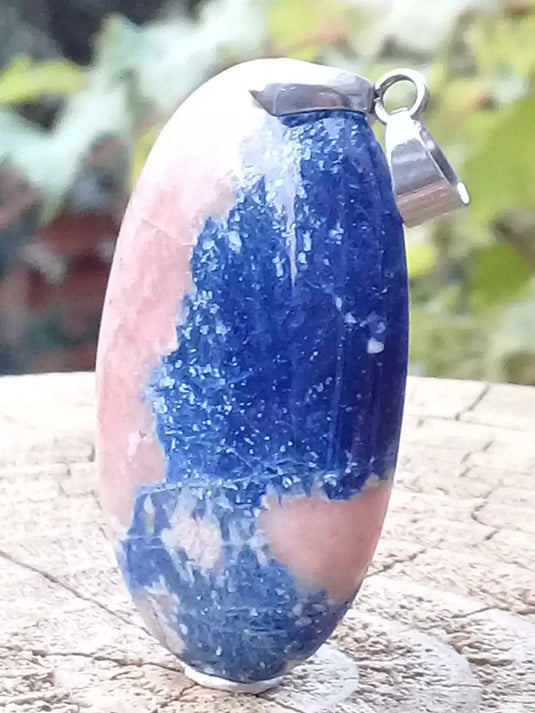 Sodalite coucher de soleil Sodalite/Calcite orange pendentif Grade A++++ Fourni avec cordon Sodalite coucher de soleil Sodalite/Calcite