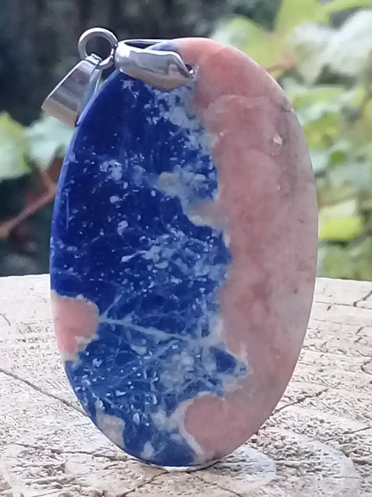 Sodalite coucher de soleil Sodalite/Calcite orange pendentif Grade A++++ Fourni avec cordon Sodalite coucher de soleil Sodalite/Calcite