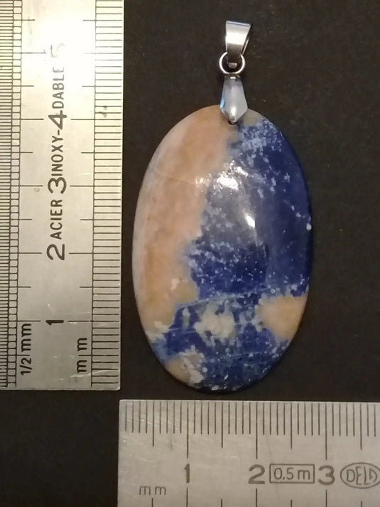Sodalite coucher de soleil Sodalite/Calcite orange pendentif Grade A++++ Fourni avec cordon Sodalite coucher de soleil Sodalite/Calcite