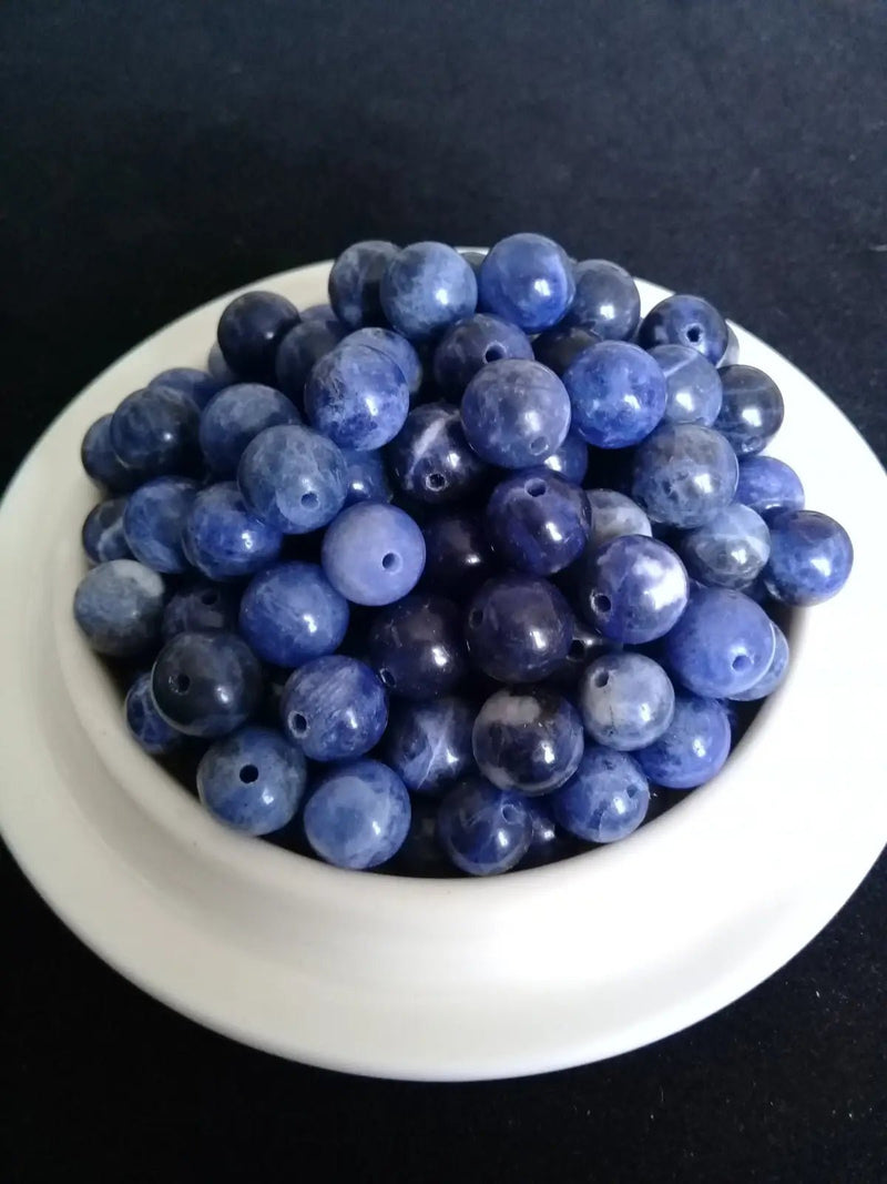Load image into Gallery viewer, Sodalite de Bolivie perle Grade A++++ Prix perle à l’unité Diamètre 8mm Sodalite de Bolivie perles 8mm
