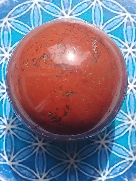 Sphère Jaspe rouge Grade A ++++ diamètre 6cm Sphère Jaspe rouge