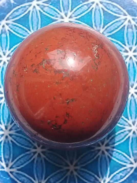 Sphère Jaspe rouge Grade A ++++ diamètre 6cm Sphère Jaspe rouge