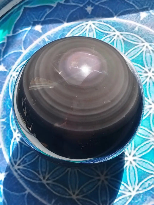 Sphère Obsidienne Œil céleste Grade A ++++ Diamètre 7,7cm Sphère Obsidienne Œil céleste