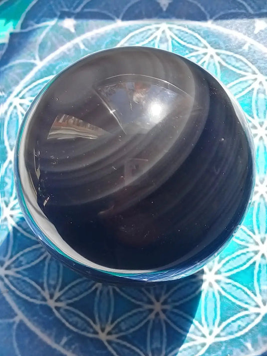 Sphère Obsidienne Œil céleste Grade A ++++ Diamètre 7,7cm Sphère Obsidienne Œil céleste