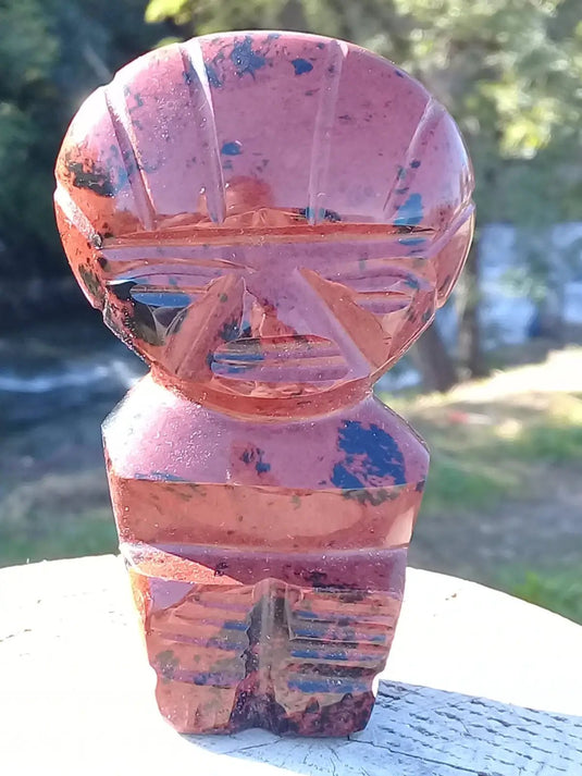 Statuette Inca en Obsidienne Acajou ou Magahony Grade A ++++ Statuette Inca en Obsidienne Acajou ou Magahony