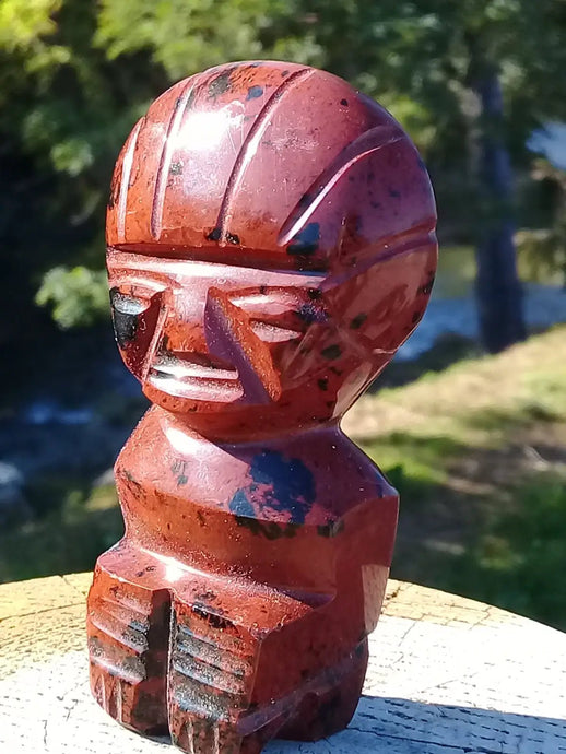 Statuette Inca en Obsidienne Acajou ou Magahony Grade A ++++ Statuette Inca en Obsidienne Acajou ou Magahony