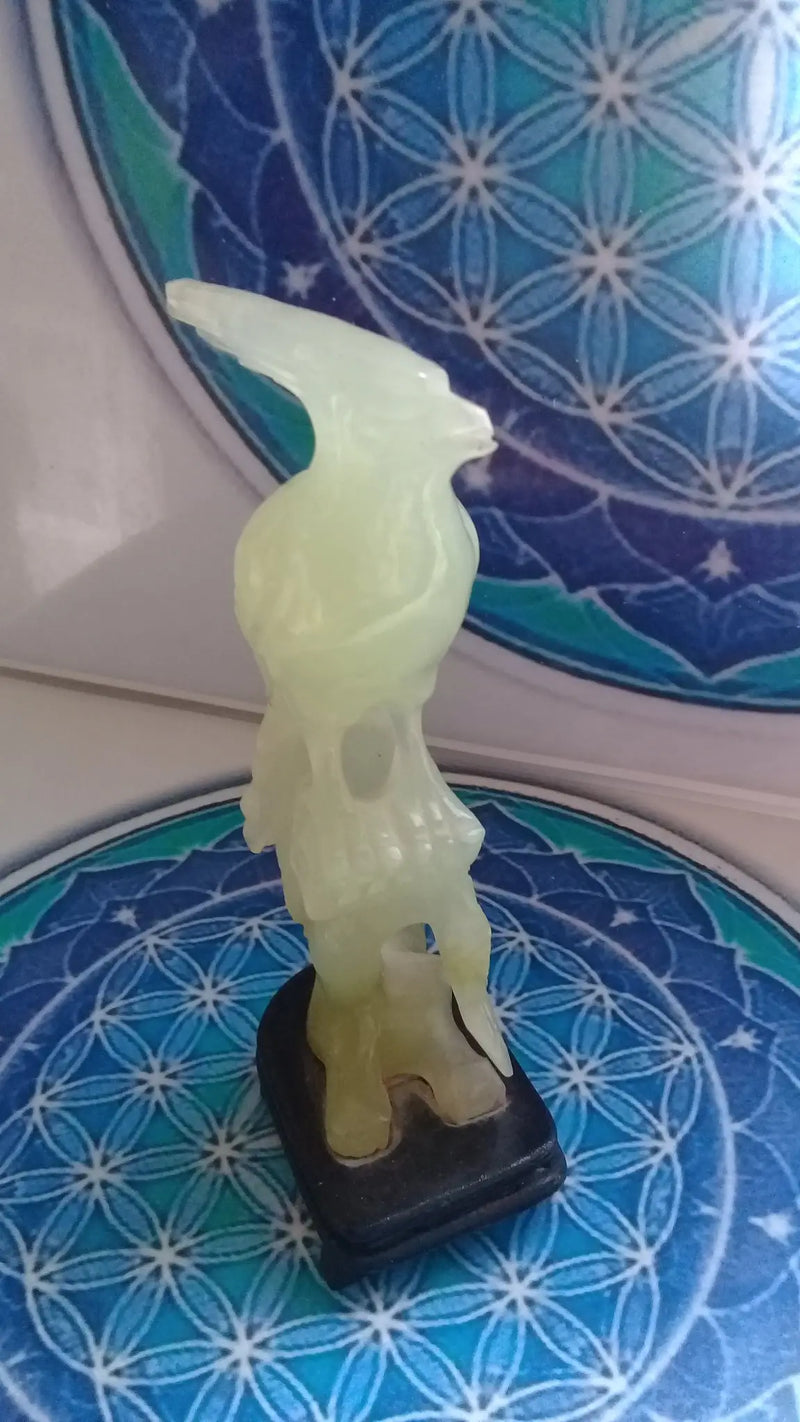 Carica immagine in Galleria Viewer, Statuette oiseau en jade de Chine véritable Grade A++++ Statuette oiseau en Jade de Chine véritable Dans la besace du p&#39;tit Poucet   
