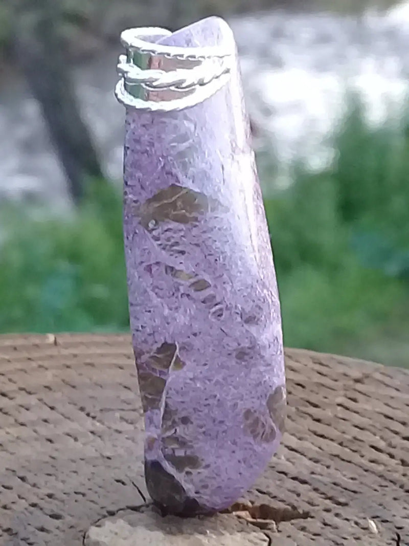 Chargez l&#39;image dans la visionneuse de la galerie, Stichtite pendentif Grade A ++++ Bélière argent (Fourni avec cordon) Stichtite pendentif
