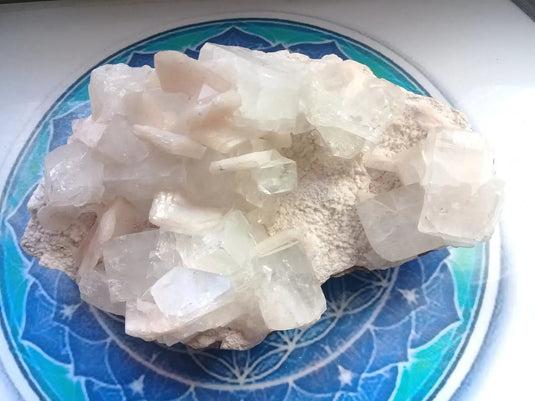 Stilbite sur Apophyllite Grade A ++++ pièce de Collection Stilbite sur Apophyllite