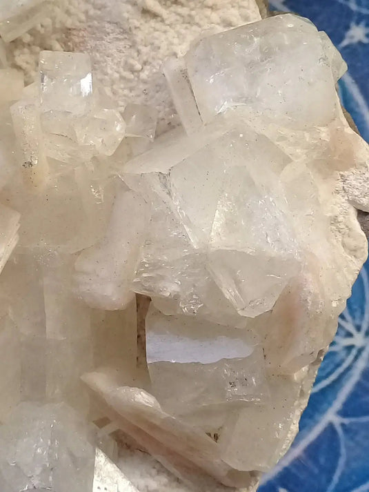 Stilbite sur Apophyllite Grade A ++++ pièce de Collection Stilbite sur Apophyllite