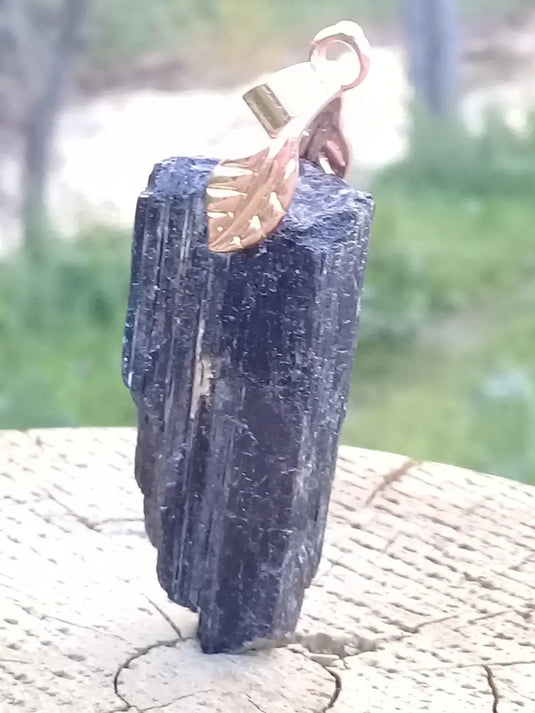 Tourmaline noire Schörl pendentif Grade A++++ Fourni avec son cordon Tourmaline noire Schörl pendentif