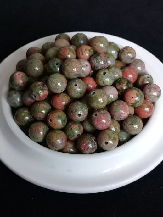 Unakite du Pakistan perle Grade A++++ Prix perle à l’unité Diamètre 8mm Unakite du Pakistan perles 8mm