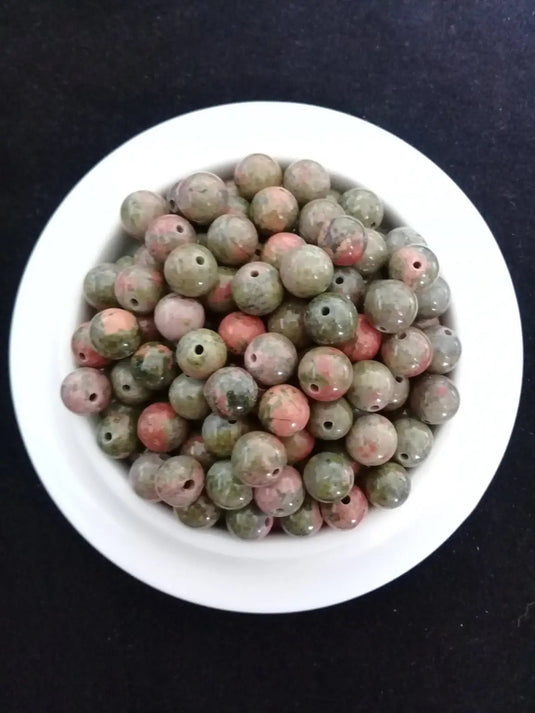 Unakite du Pakistan perle Grade A++++ Prix perle à l’unité Diamètre 8mm Unakite du Pakistan perles 8mm