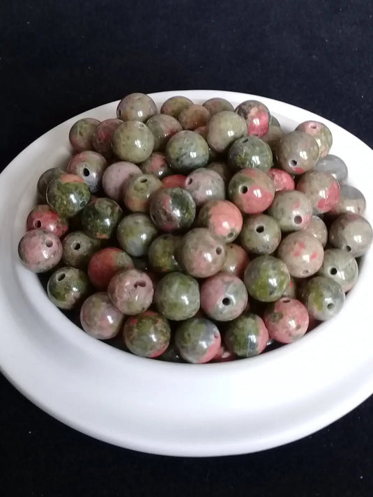 Unakite du Pakistan perle Grade A++++ Prix perle à l’unité Diamètre 8mm Unakite du Pakistan perles 8mm