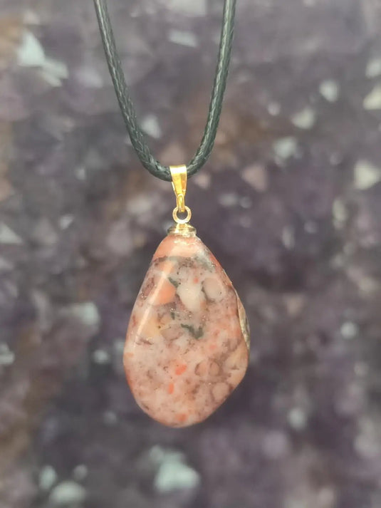 Vogésite des berges de la Salm Vosges France - Pendentif - Grade Prémium Vogésite pendentif